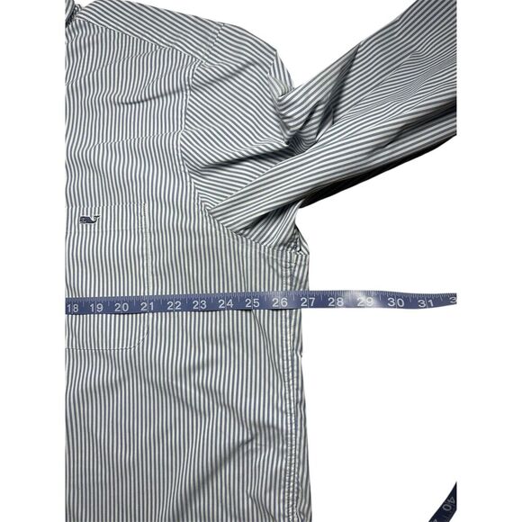 Vineyard Vines Performance on the go OTG blue white strip button up shirt 2XL - Picture 5 of 9